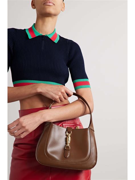 bolsa gucci jackie o|Gucci leather shoulder bag.